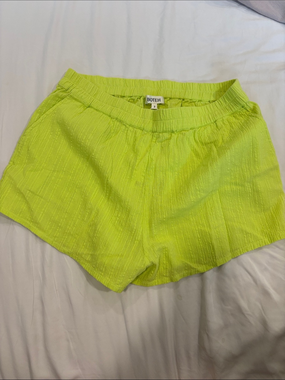 BOTEH Neon Lime Women’s Elastic Waist Shorts